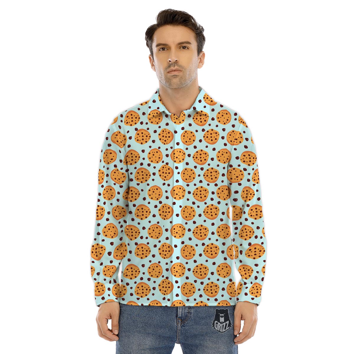 Deer Santa Claus Print Pattern Men's Dress Shirts-grizzshop