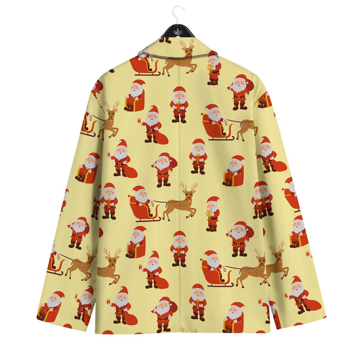Deer Santa Claus Print Pattern Men's Sport Coat-grizzshop