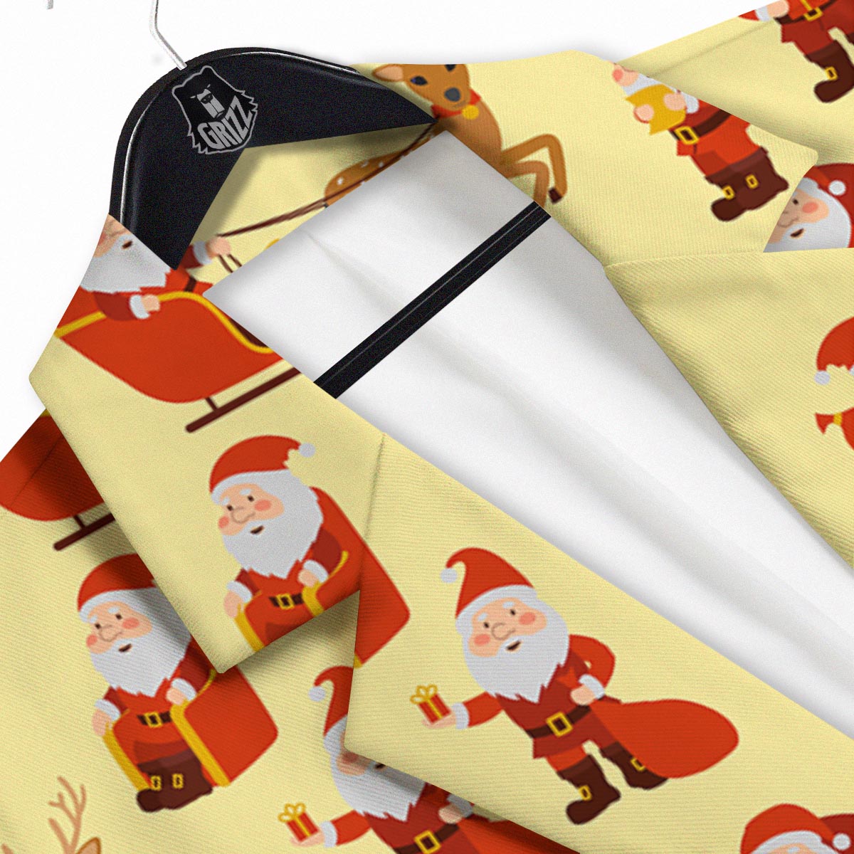 Deer Santa Claus Print Pattern Men's Sport Coat-grizzshop