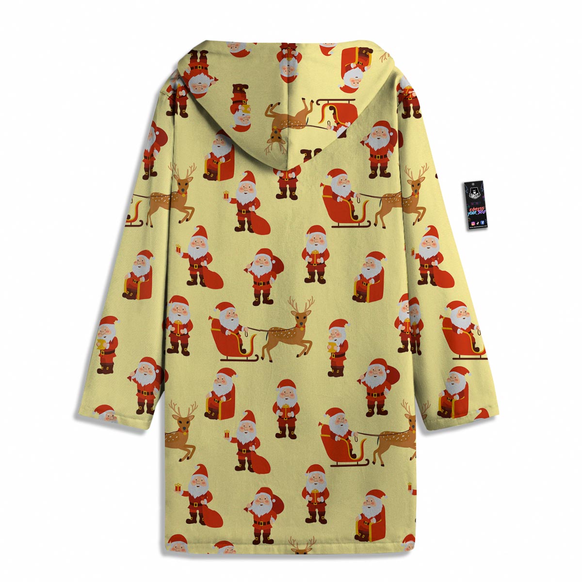 Deer Santa Claus Print Pattern Men's Windbreaker Jacket-grizzshop