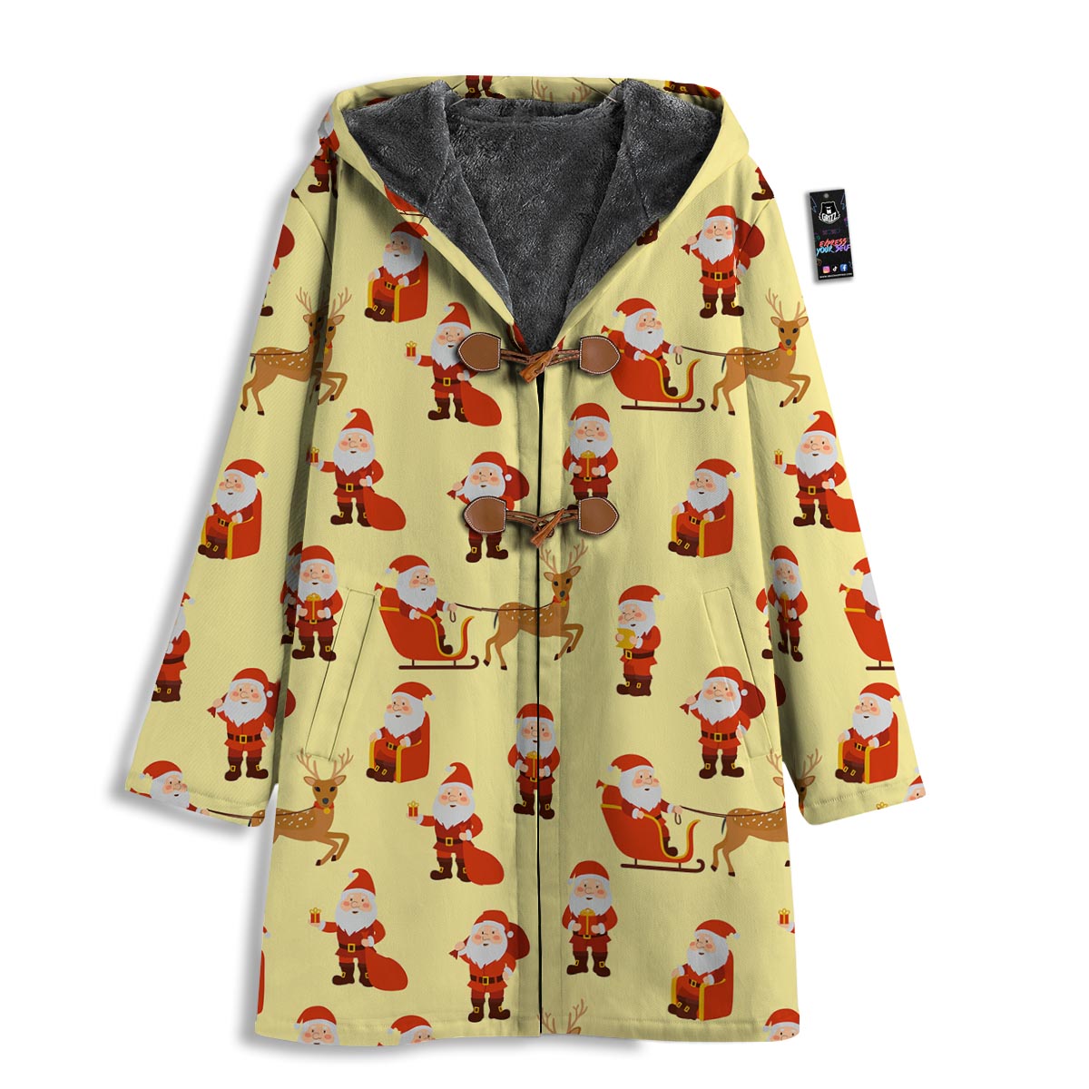Deer Santa Claus Print Pattern Men's Windbreaker Jacket-grizzshop