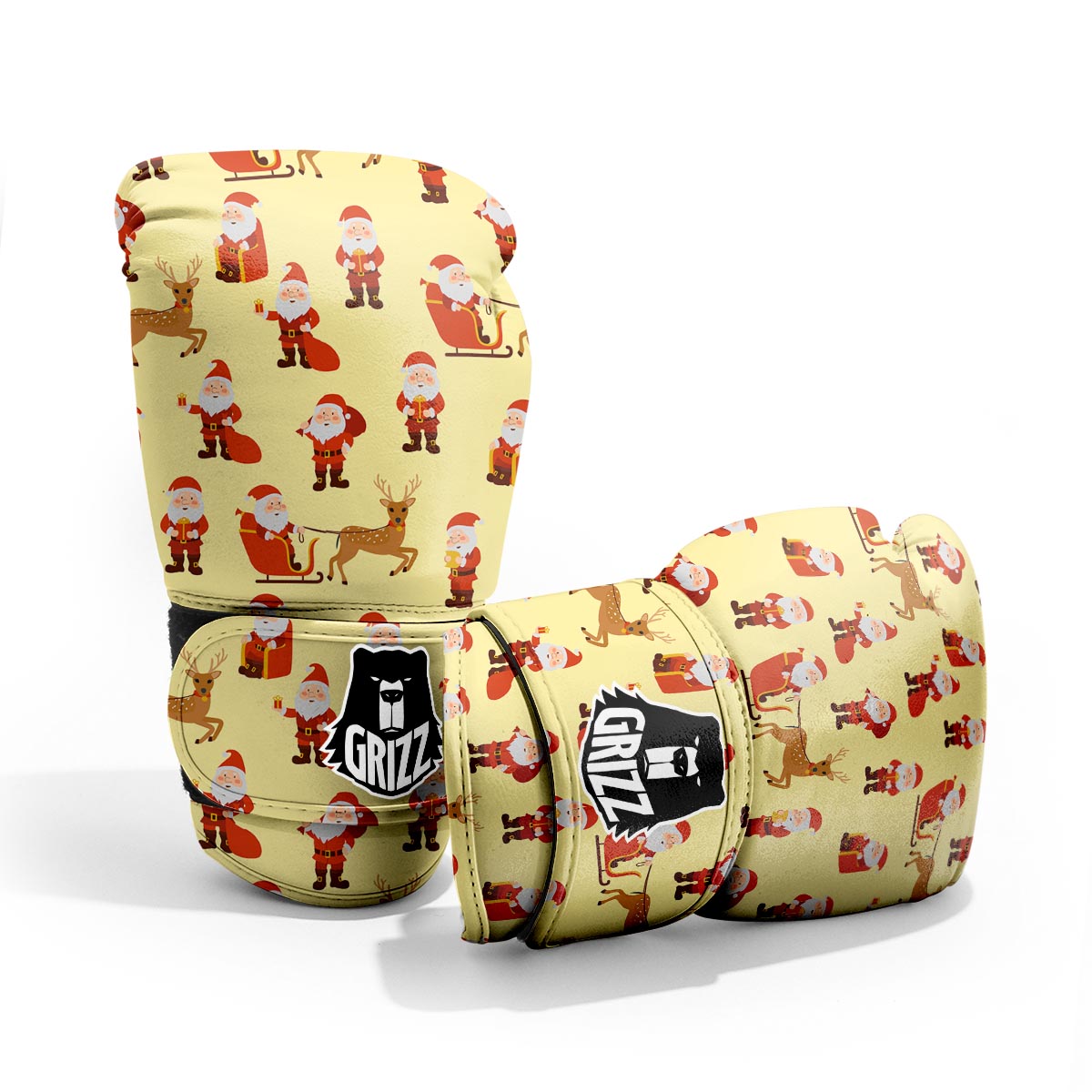 Deer Santa Claus Print Pattern Pro Boxing Glove
