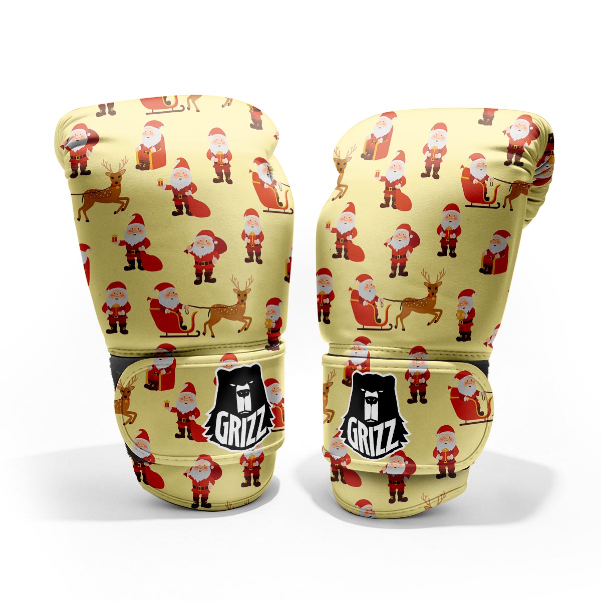 Deer Santa Claus Print Pattern Pro Boxing Glove