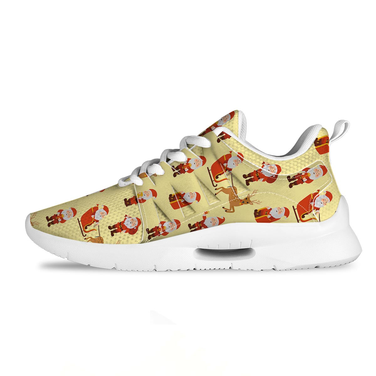 Deer Santa Claus Print Pattern Tennis Shoes-grizzshop