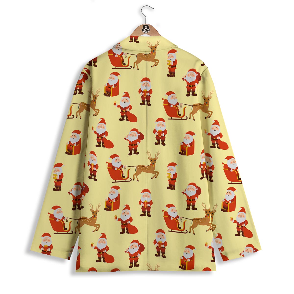 Deer Santa Claus Print Pattern Women's Blazer-grizzshop
