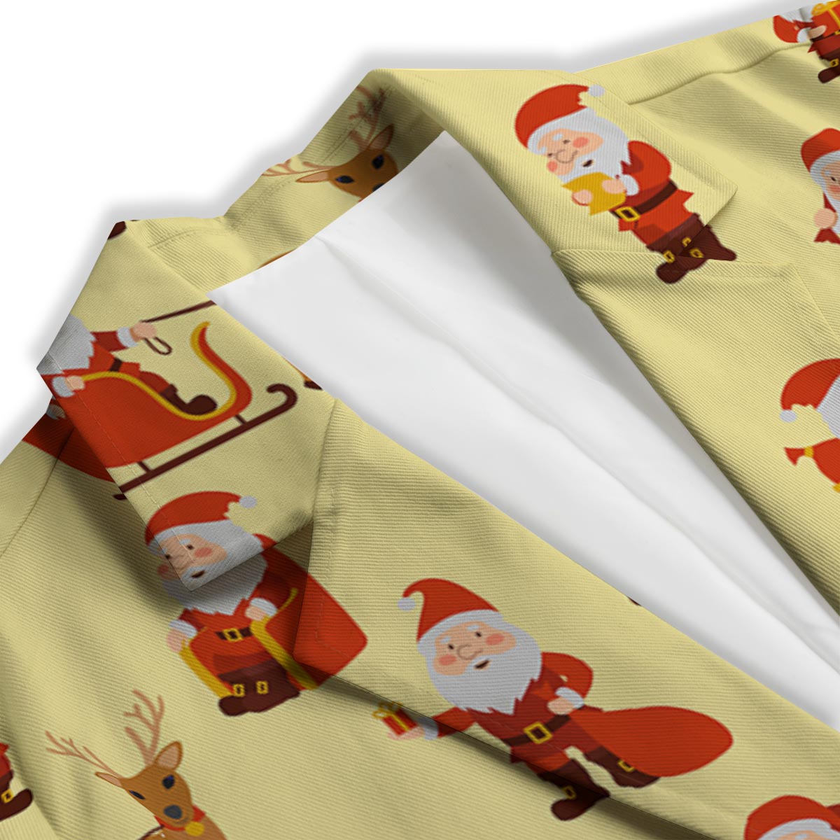 Deer Santa Claus Print Pattern Women's Blazer-grizzshop