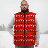 Deer Argyle Christmas Print Pattern Down Vest