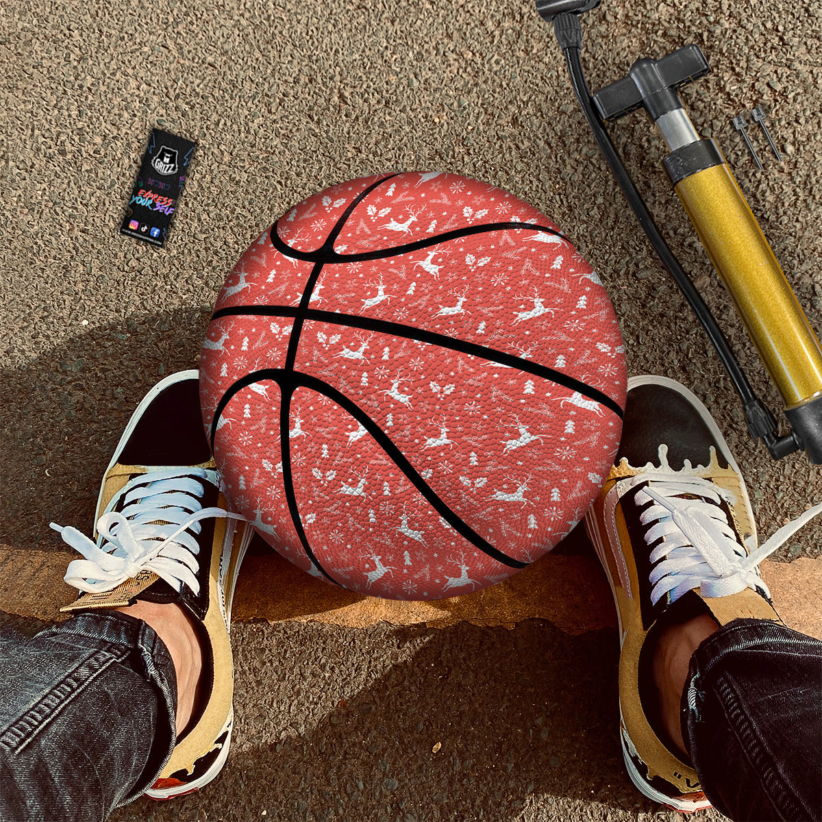 Deer Christmas Print Pattern Basketball