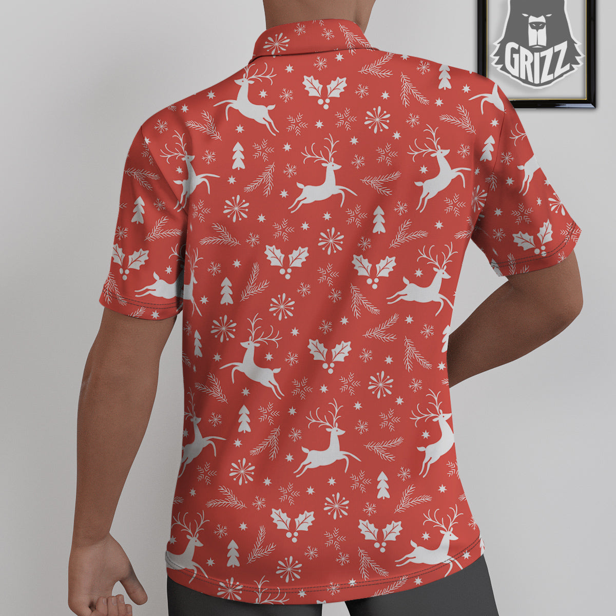 Deer Christmas Print Pattern Untucked Shirts-grizzshop