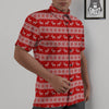 Deer Knitted Christmas Print Pattern Untucked Shirts-grizzshop