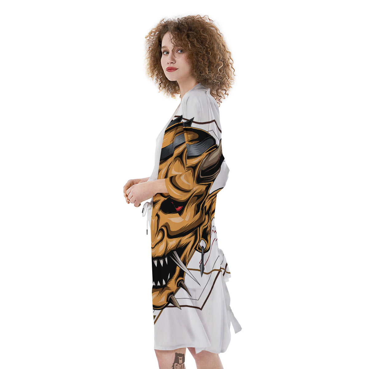 Demon Geometric Japanese Print Kimono-grizzshop