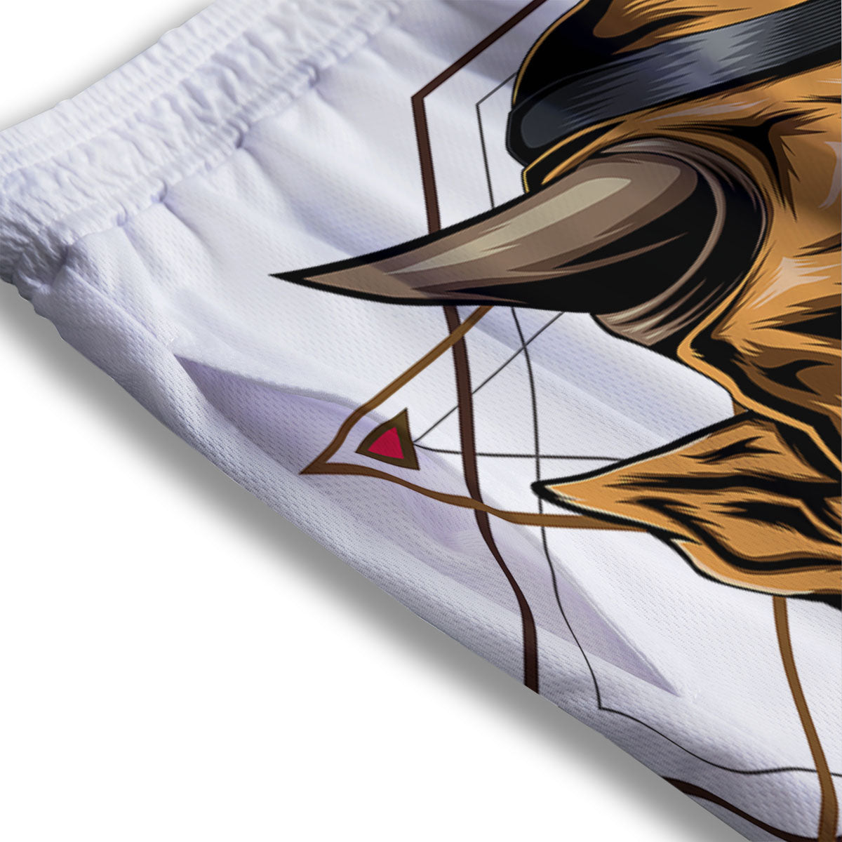 Demon Geometric Japanese Print Mesh Shorts