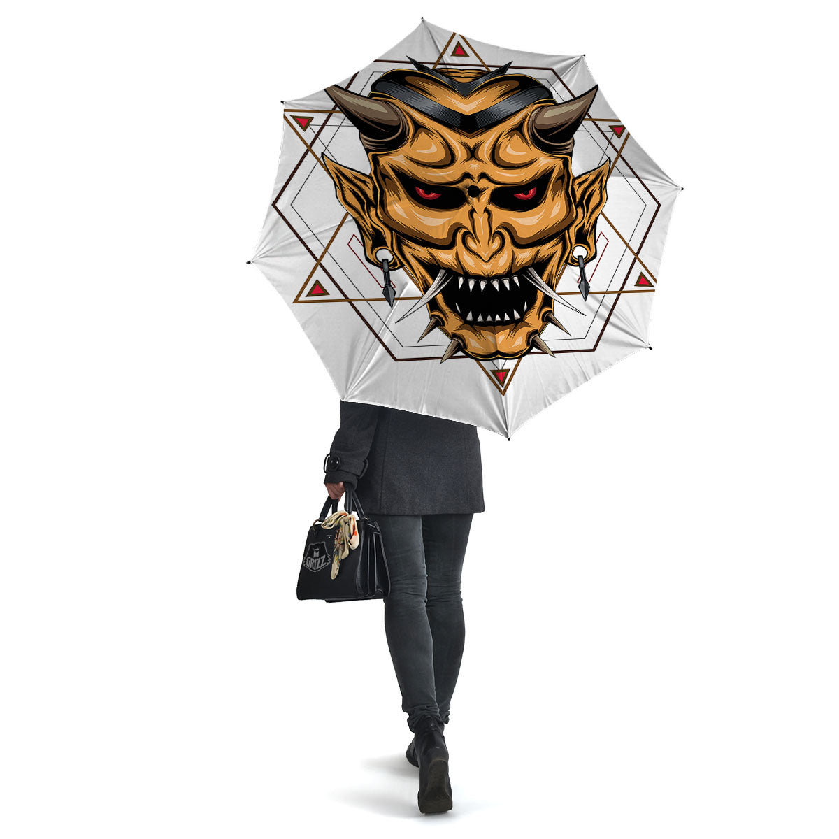 Demon Geometric Japanese Print Umbrella-grizzshop