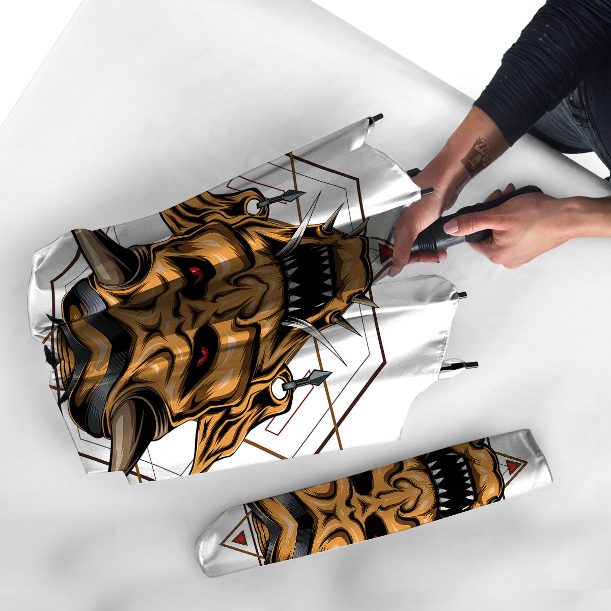 Demon Geometric Japanese Print Umbrella-grizzshop