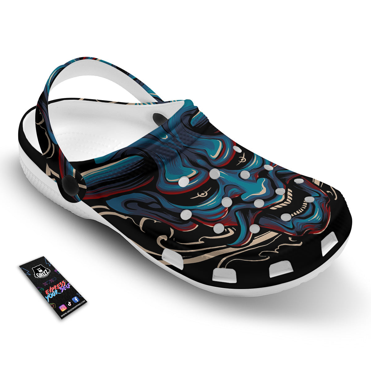 Demon Japanese Blue Print Clog-grizzshop