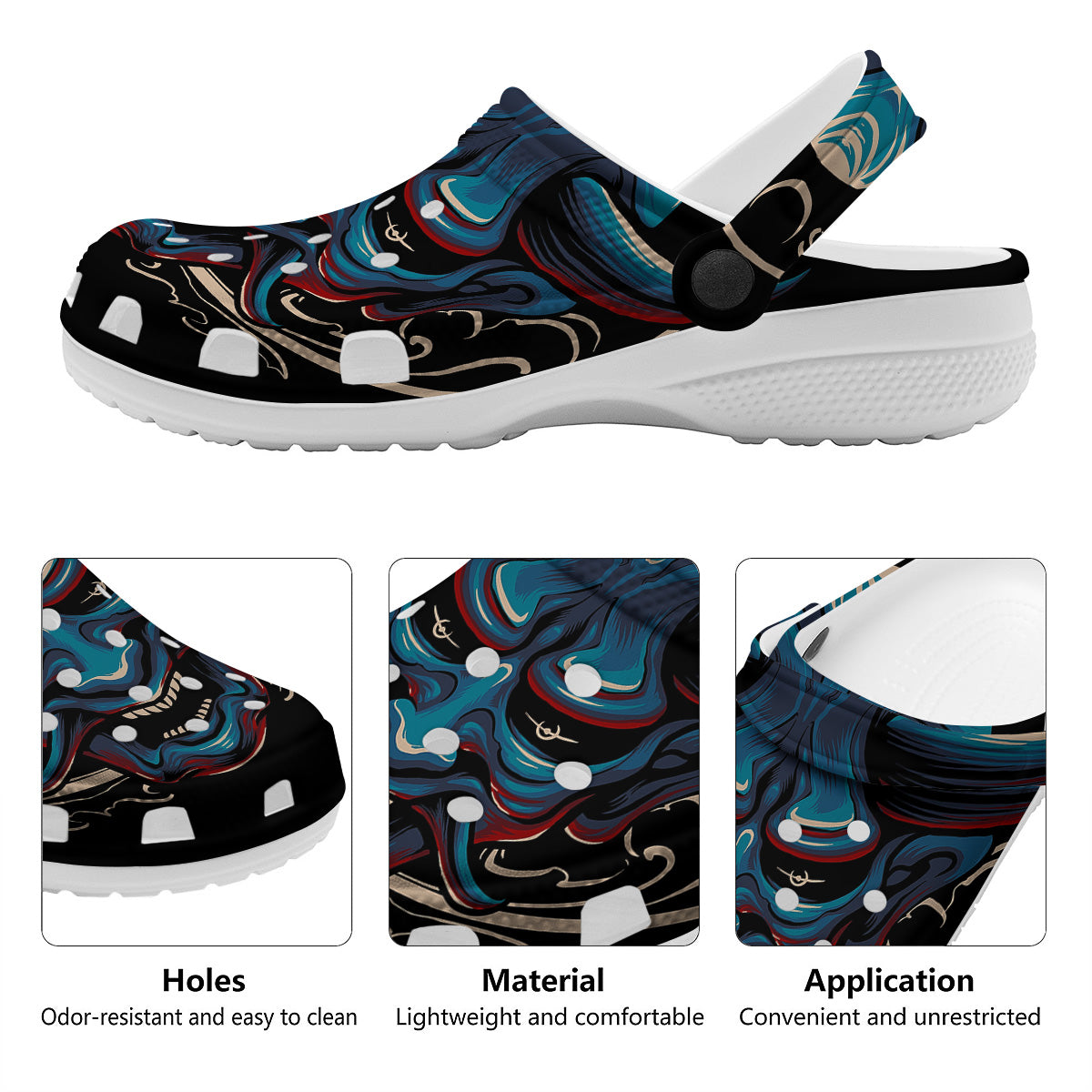 Demon Japanese Blue Print Clog-grizzshop