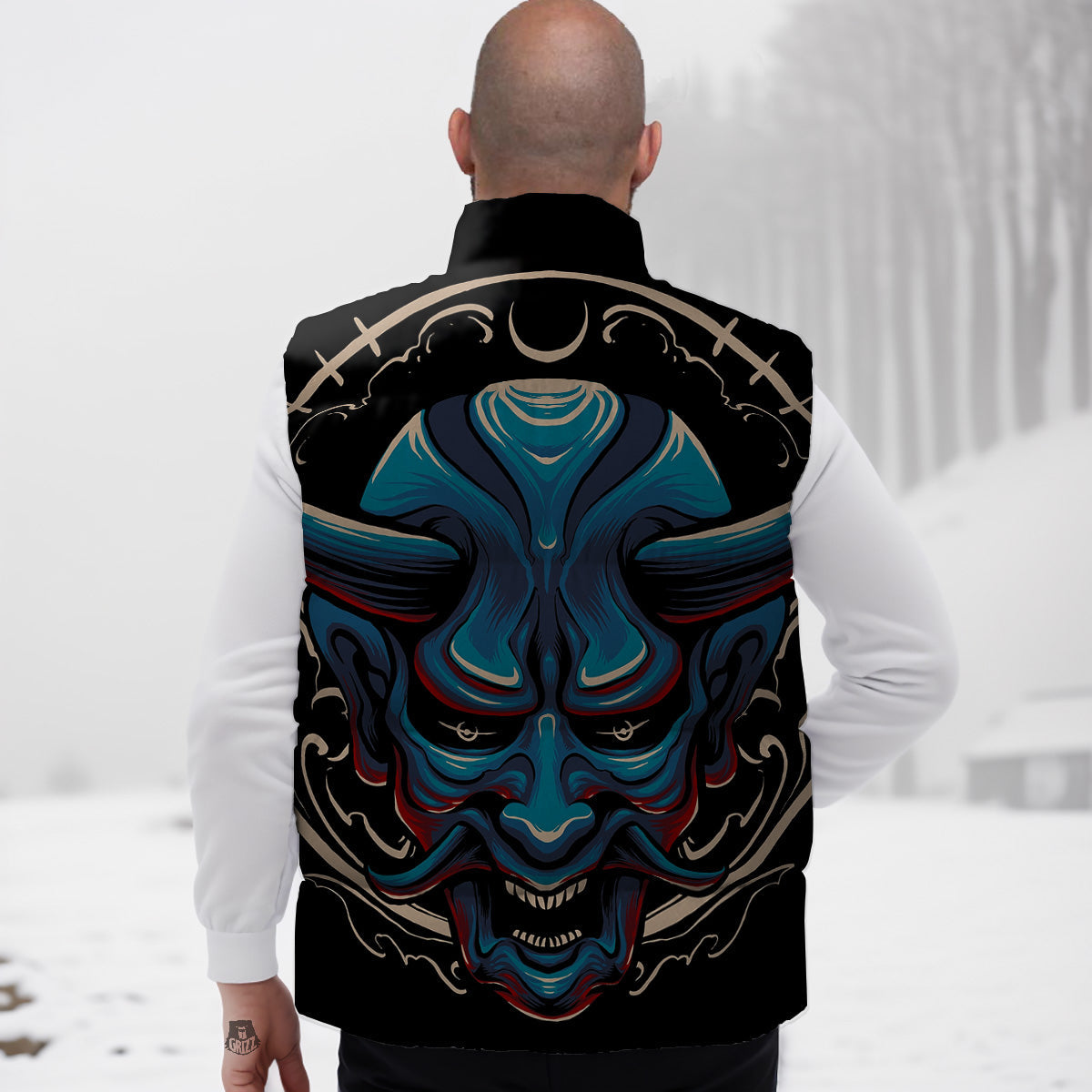 Demon Japanese Blue Print Down Vest