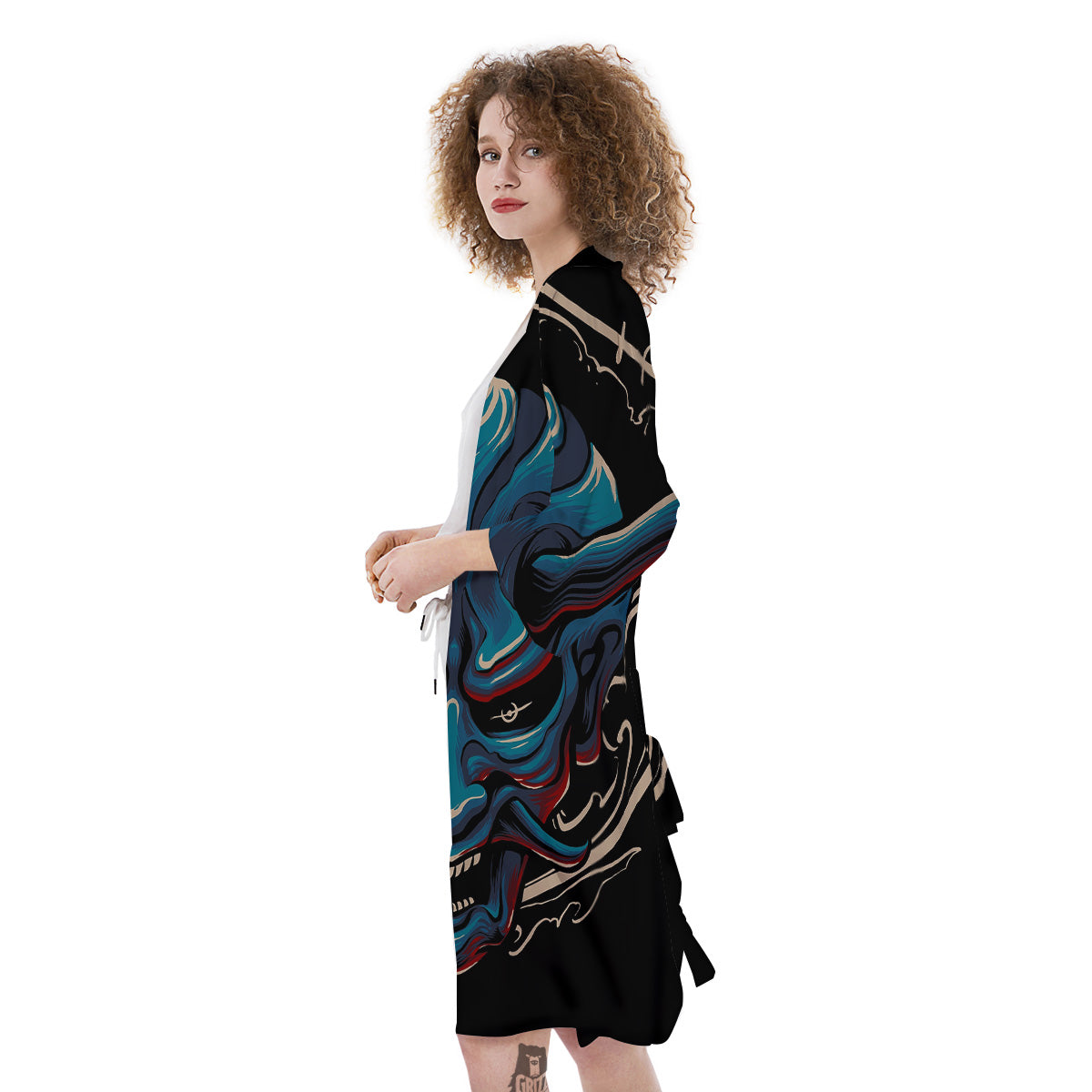 Demon Japanese Blue Print Kimono-grizzshop