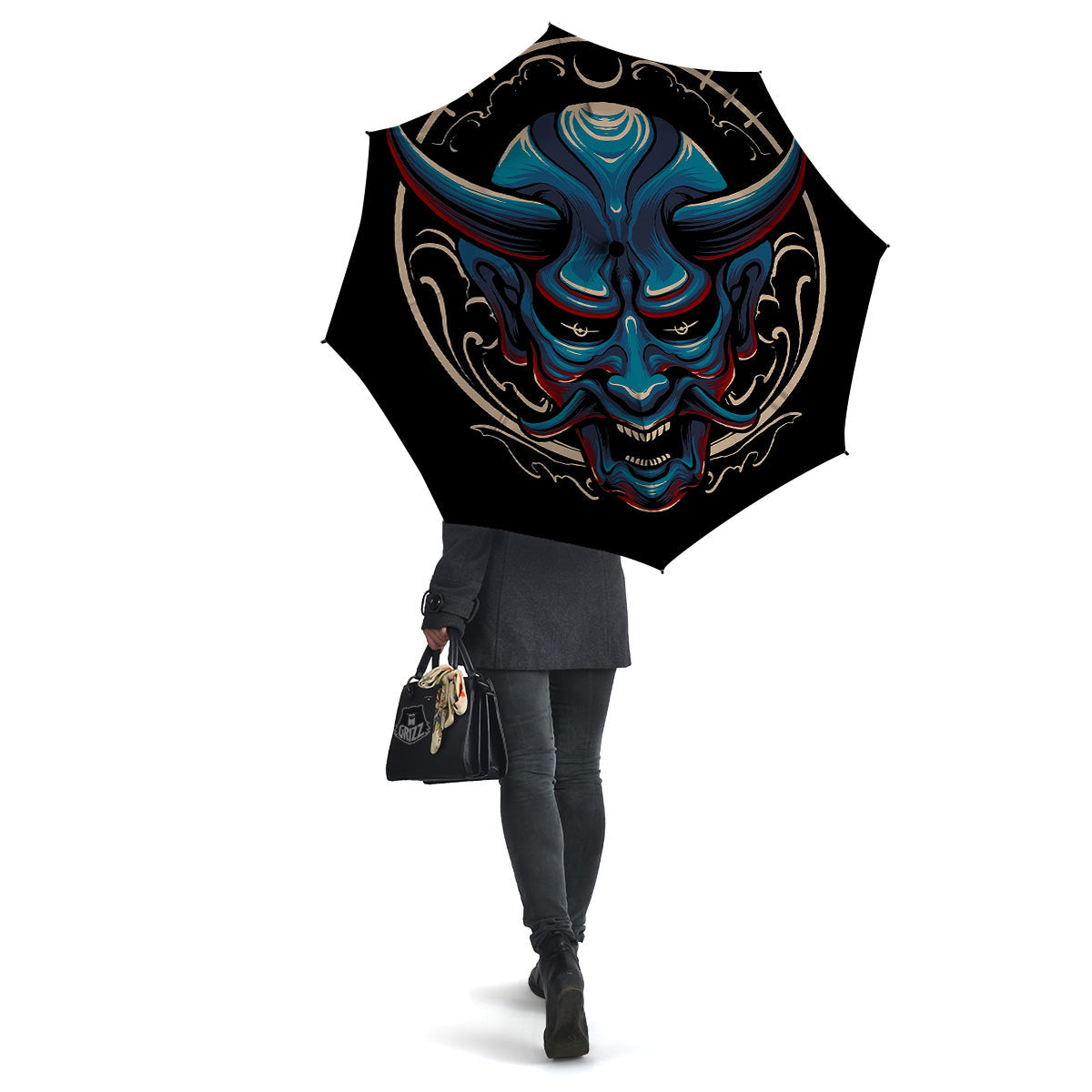 Demon Japanese Blue Print Umbrella-grizzshop