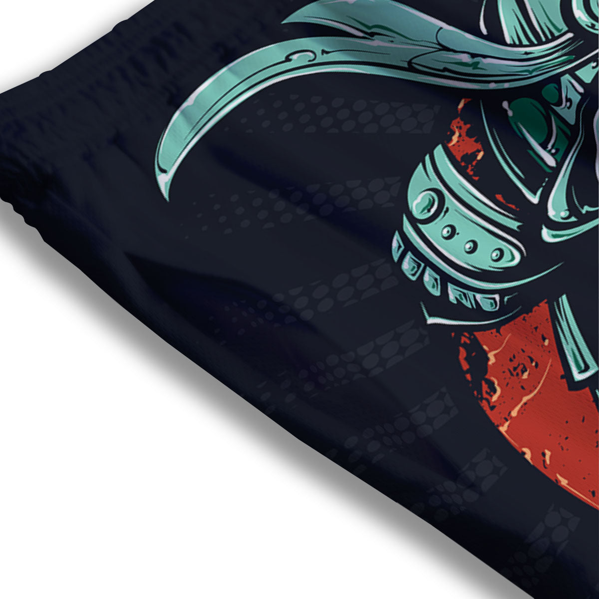 Demon Mask Japanese Print Mesh Shorts