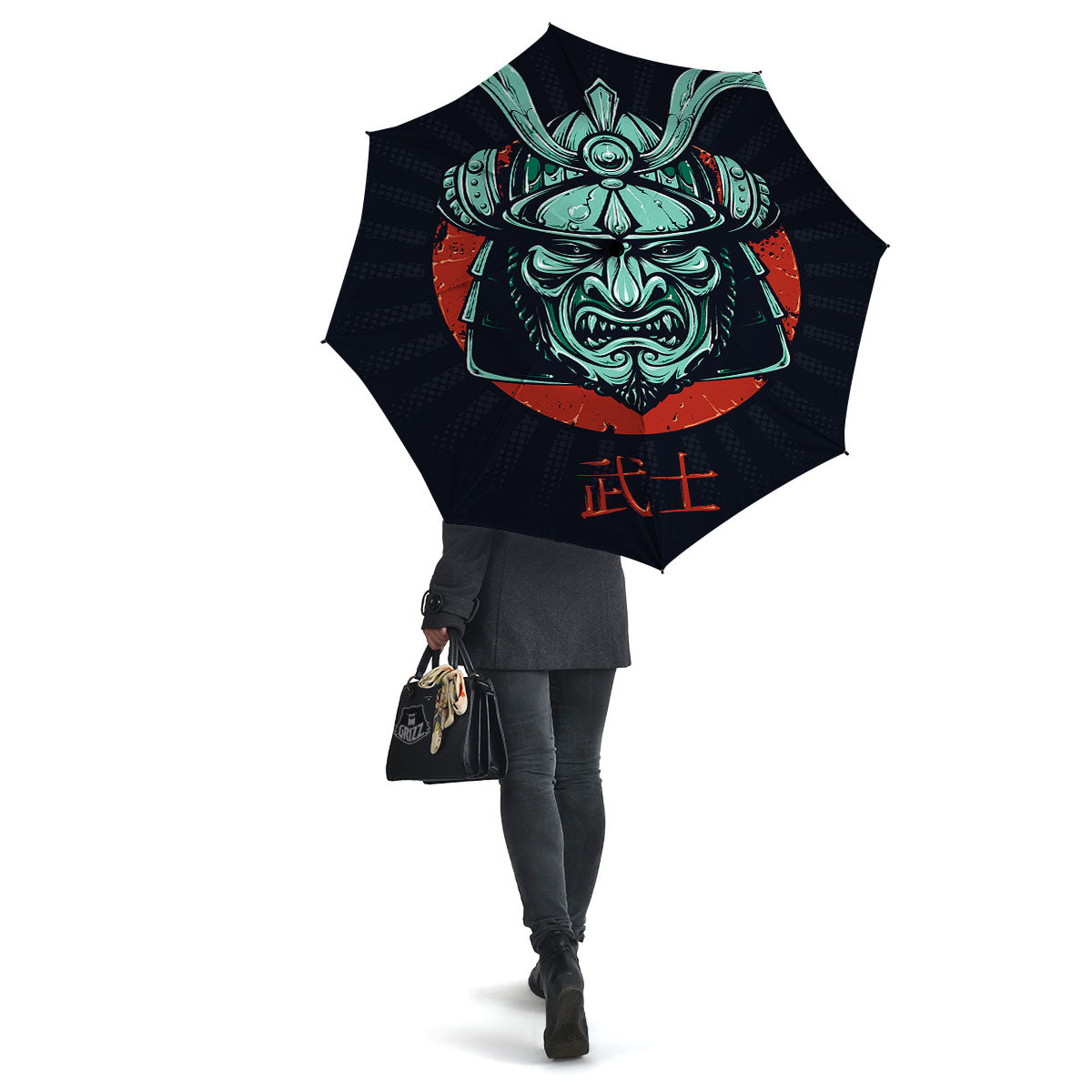 Demon Mask Japanese Print Umbrella-grizzshop