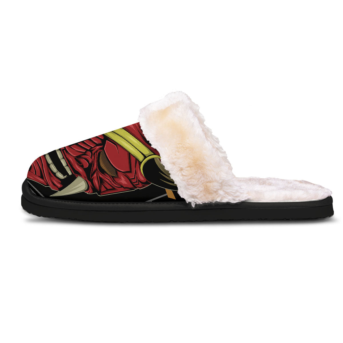 Demon Mask Red Japanese Print Slippers-grizzshop
