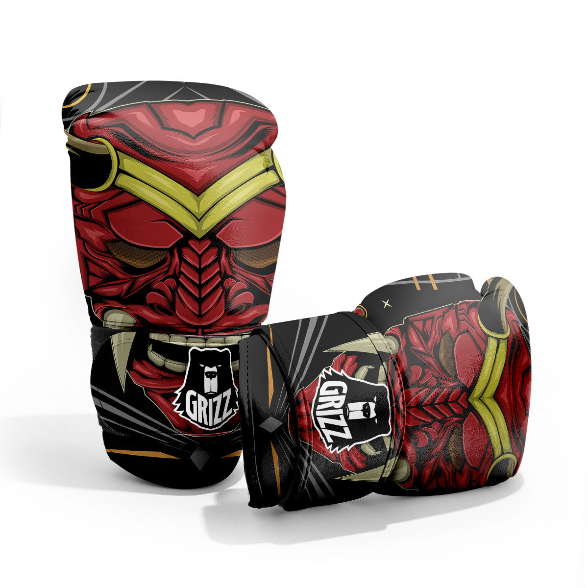 Demon Mask Red Japanese Print Pro Boxing Glove
