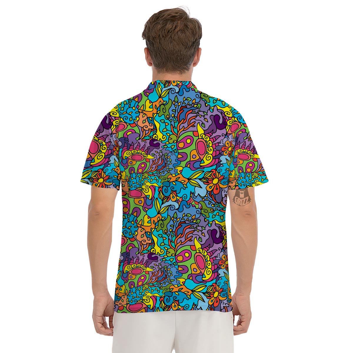 Demon Psychedelic Men's Golf Shirts-grizzshop