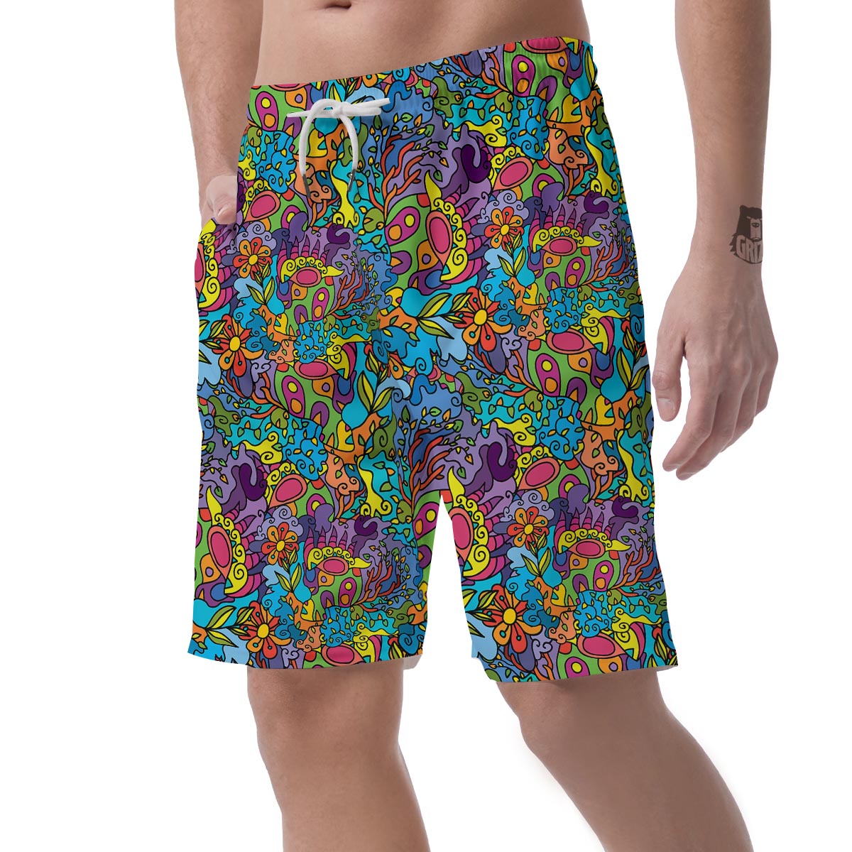 Demon Psychedelic Men's Shorts-grizzshop