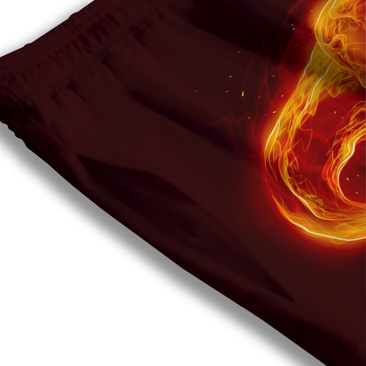 Demon Skull Flaming Print Mesh Shorts