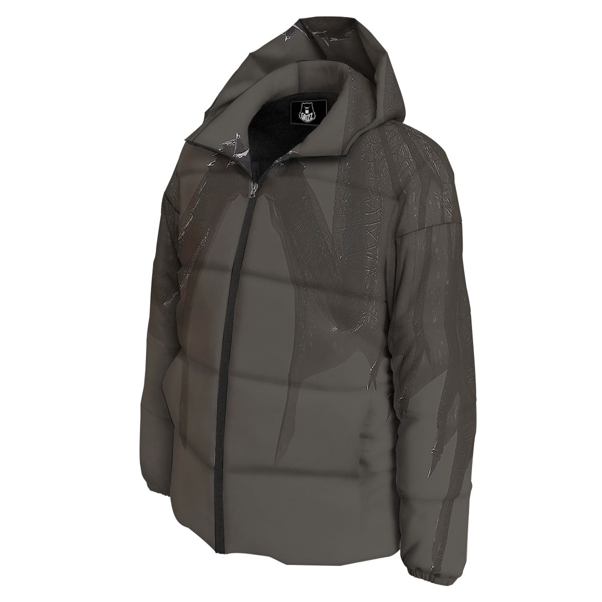Demon Wings Black Print Down Jacket-grizzshop