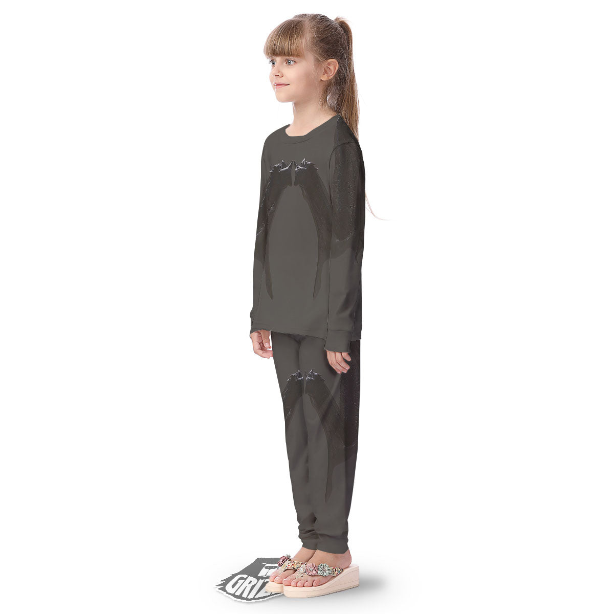 Demon Wings Black Print Kid's Pajamas-grizzshop