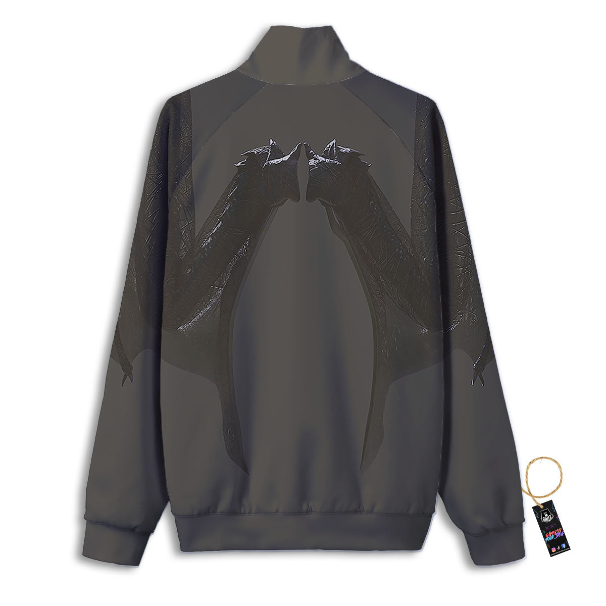 Demon Wings Black Print Track Jacket-grizzshop