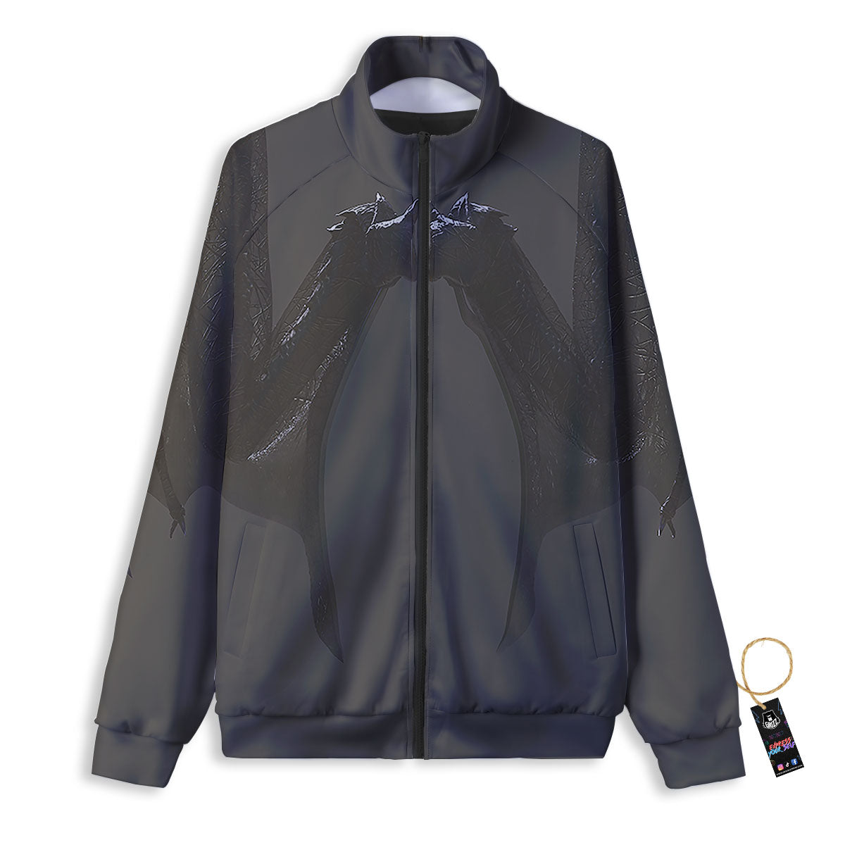 Demon Wings Black Print Track Jacket-grizzshop