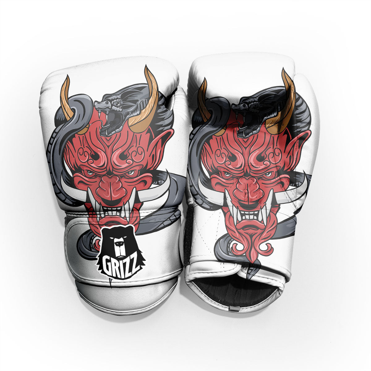 Demon With Snake Japanese Oni Print Pro Boxing Glove