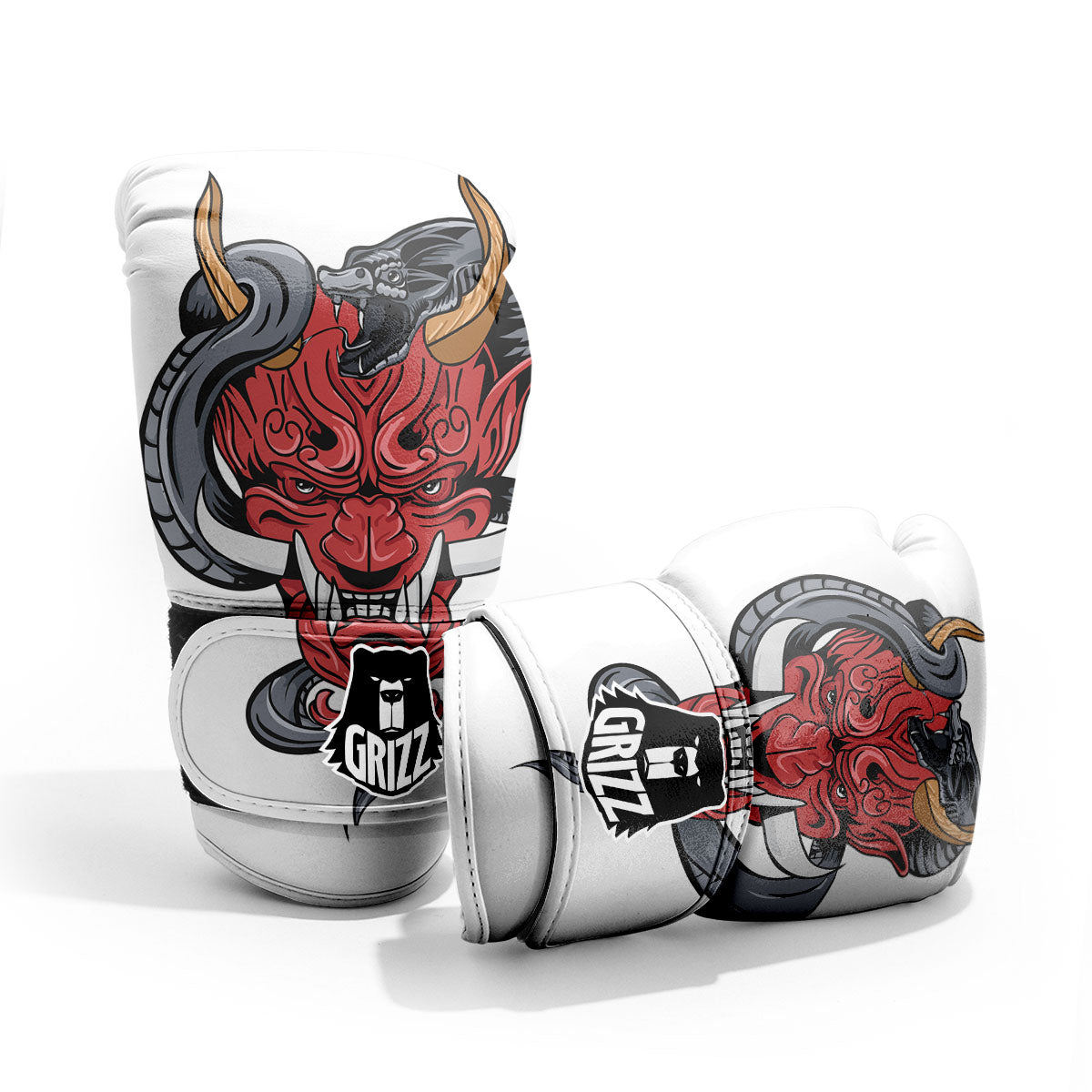 Demon With Snake Japanese Oni Print Pro Boxing Glove