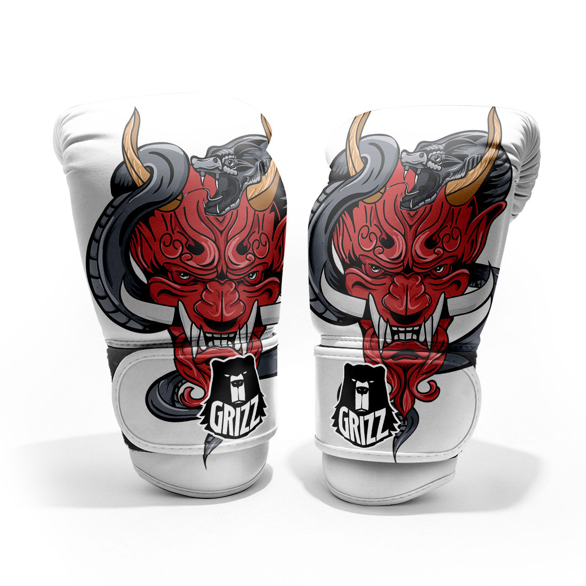 Demon With Snake Japanese Oni Print Pro Boxing Glove