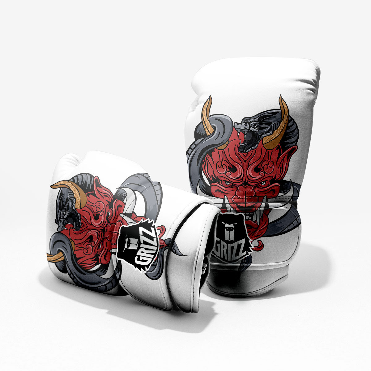Demon With Snake Japanese Oni Print Pro Boxing Glove