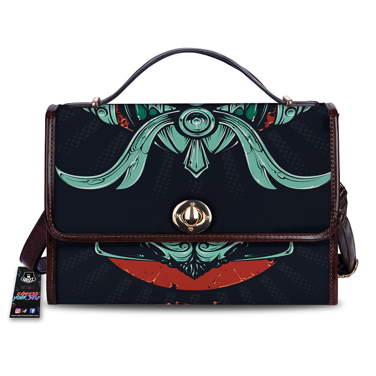 Demon Mask Japanese Print Women's Satchel Bag