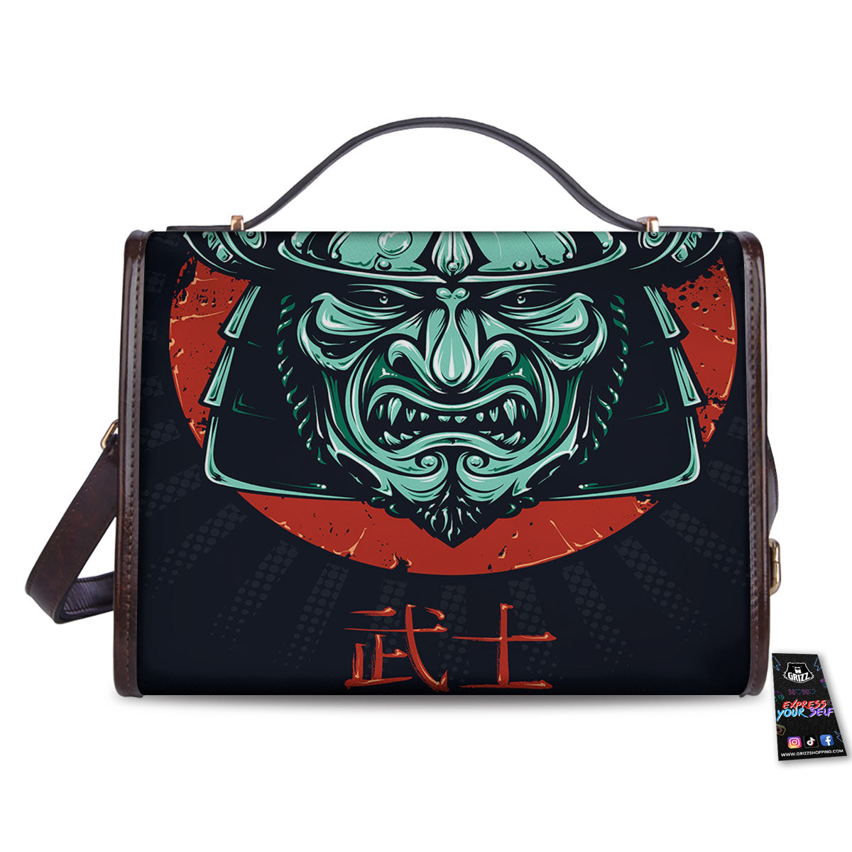 Demon Mask Japanese Print Women's Satchel Bag