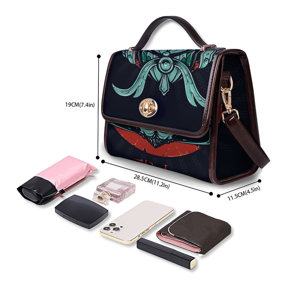 Demon Mask Japanese Print Women's Satchel Bag