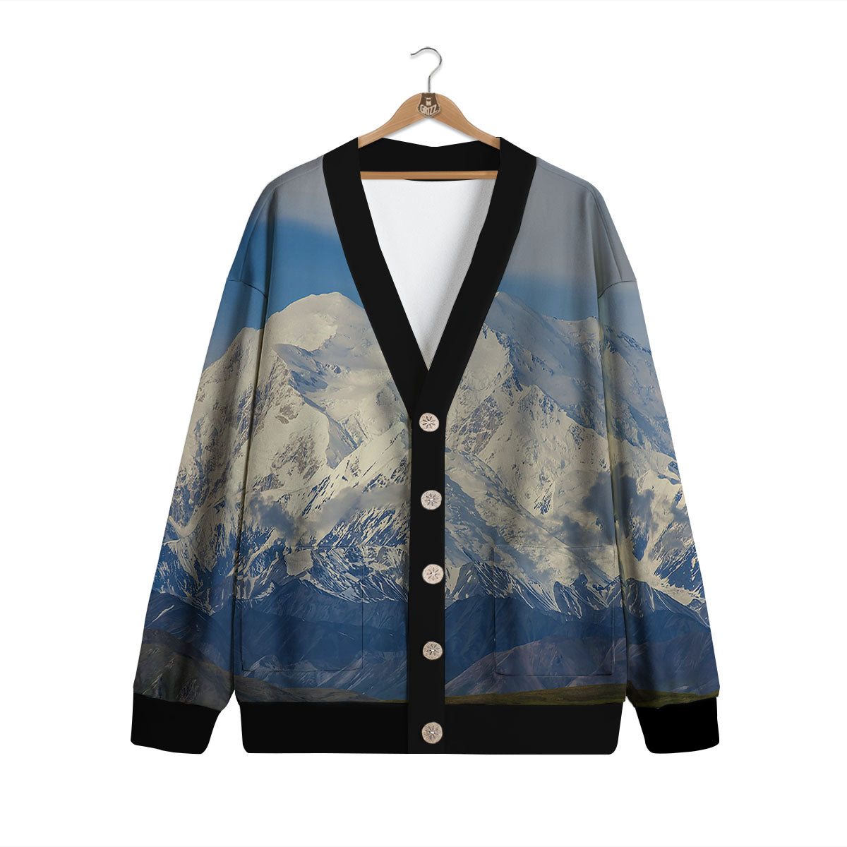 Denali Mountain Print Cardigan-grizzshop