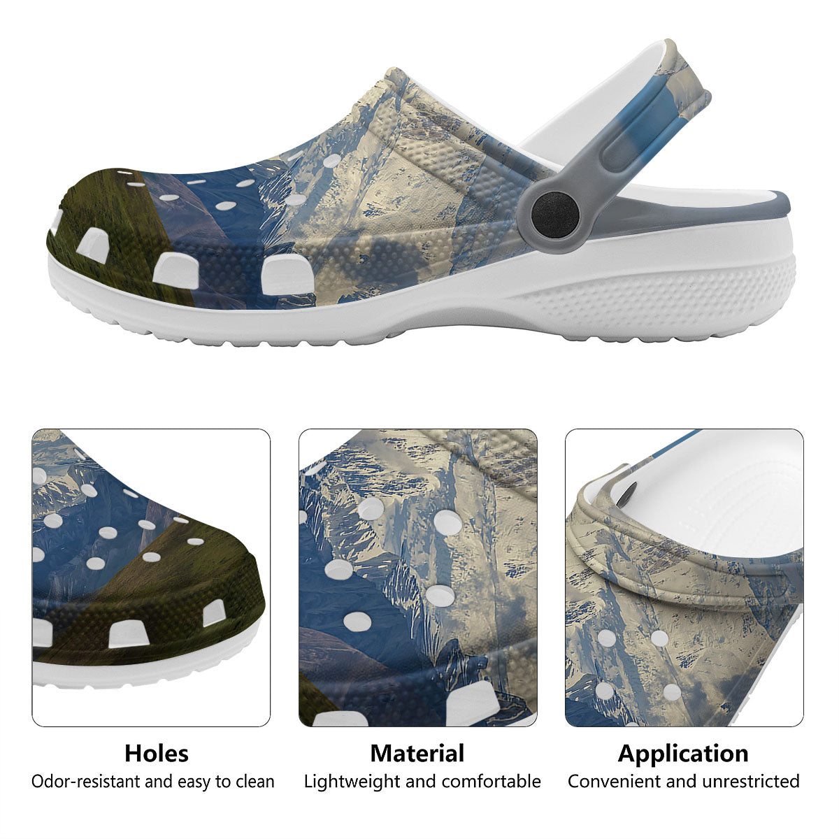 Denali Mountain Print Clog-grizzshop
