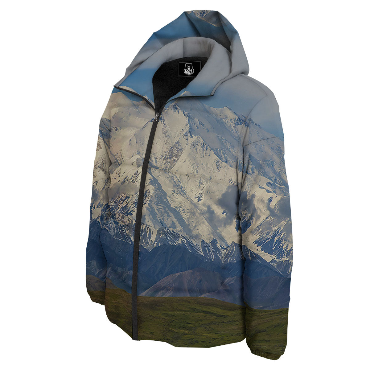 Denali Mountain Print Down Jacket-grizzshop
