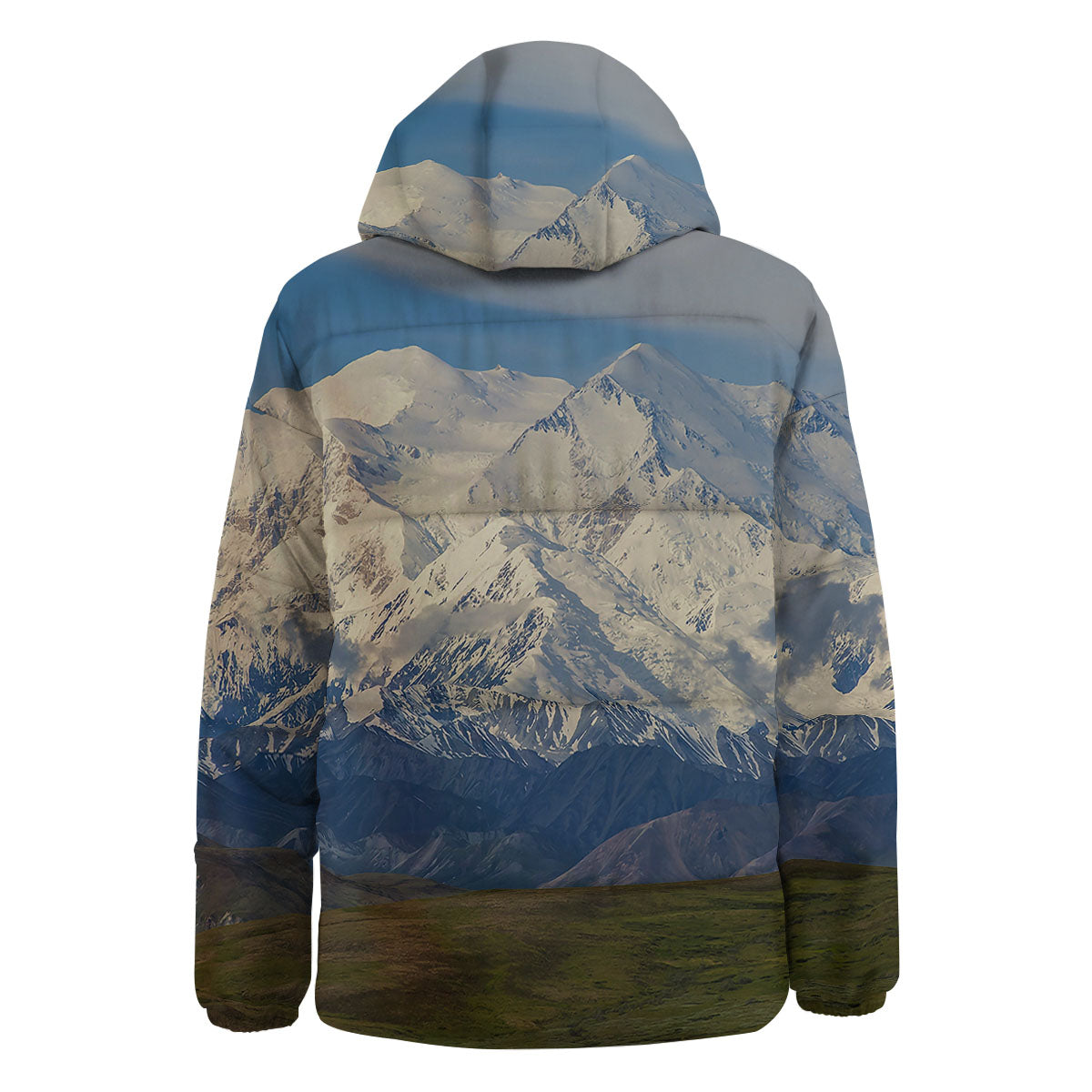 Denali Mountain Print Down Jacket-grizzshop