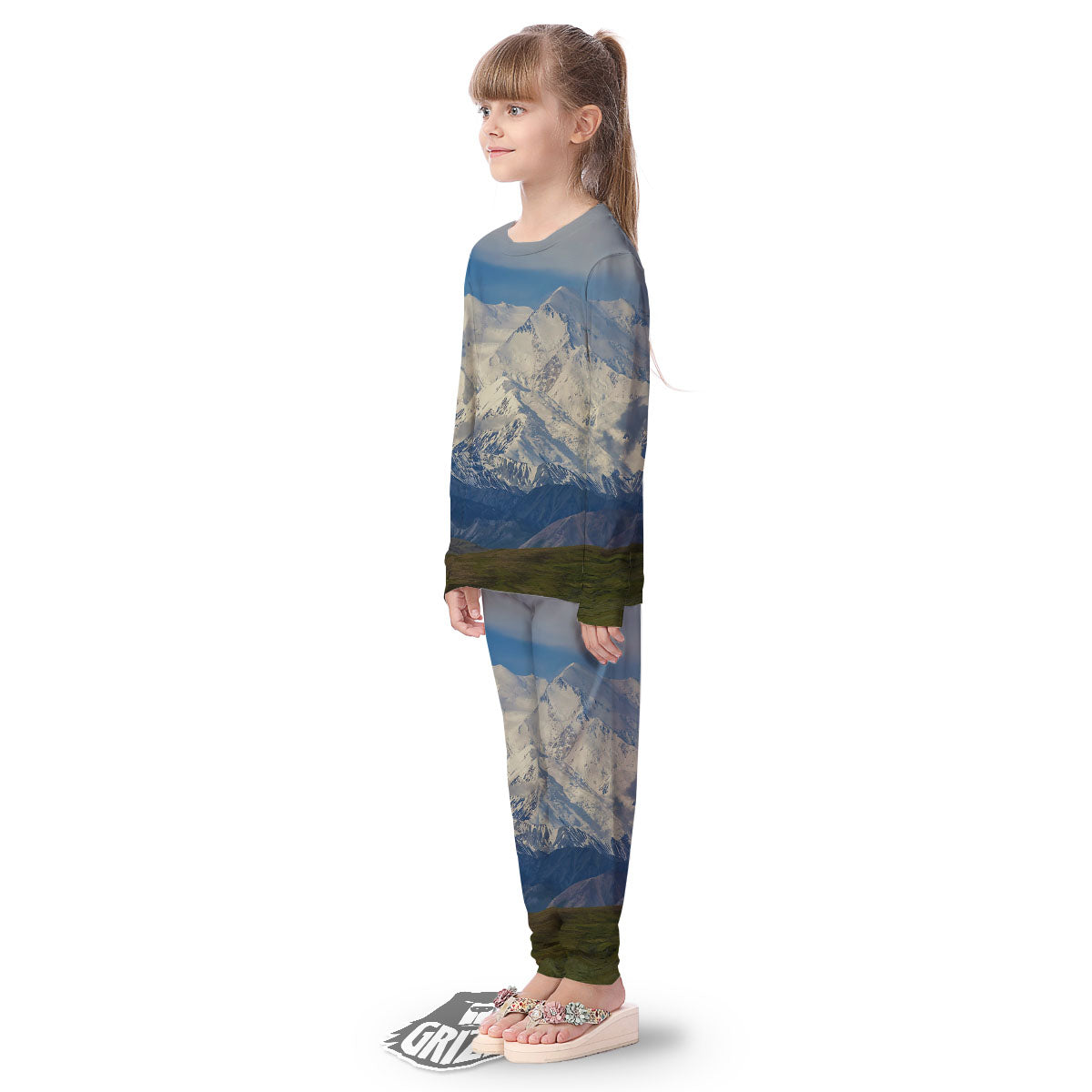 Denali Mountain Print Kid's Pajamas-grizzshop