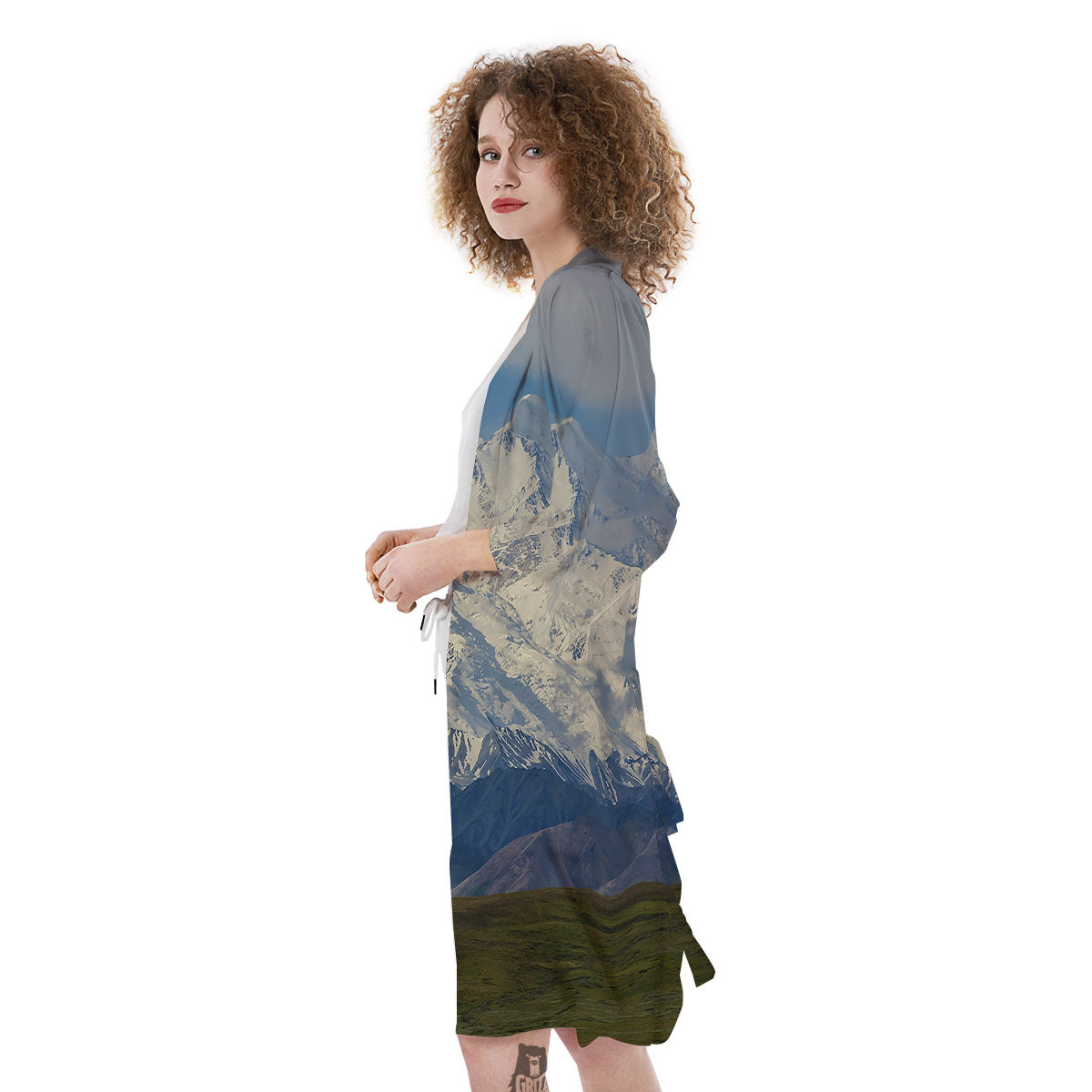 Denali Mountain Print Kimono-grizzshop