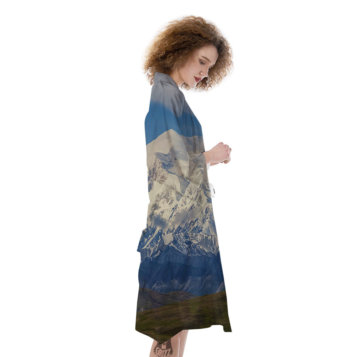 Denali Mountain Print Kimono-grizzshop