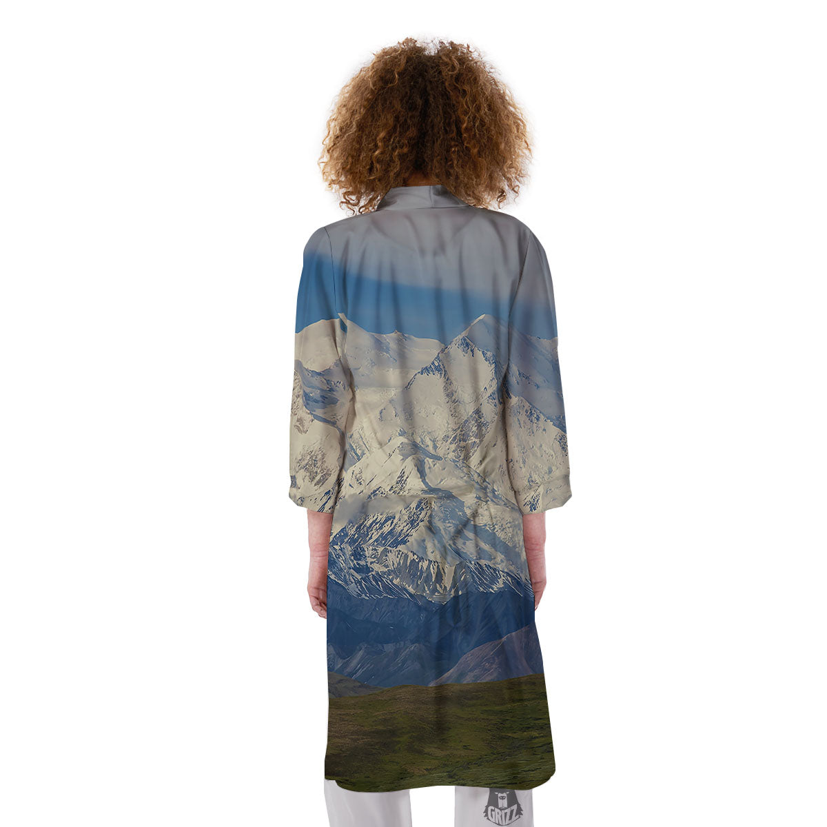 Denali Mountain Print Kimono-grizzshop