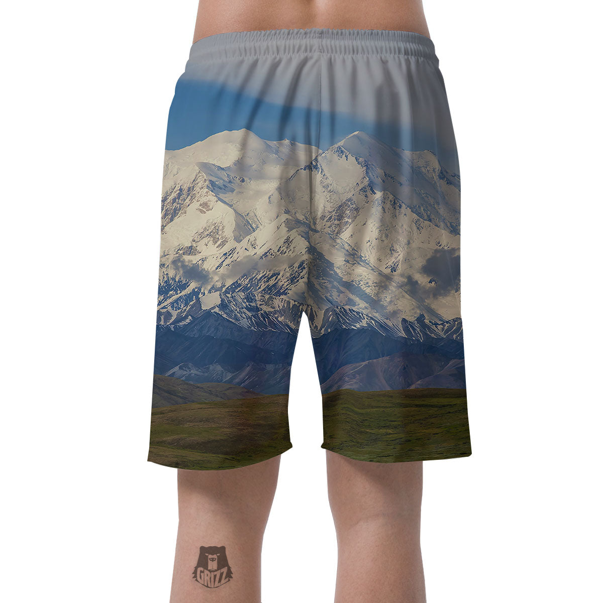Denali Mountain Print Men's Shorts-grizzshop